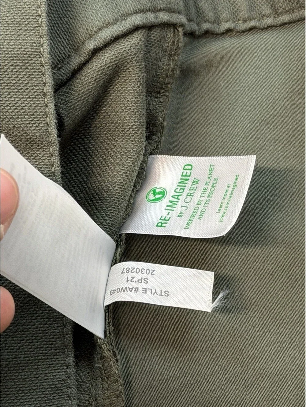 J.Crew Flex Slim 5 Pocket Pants Mens 36x30 Olive Green Stretch Casual Chinos